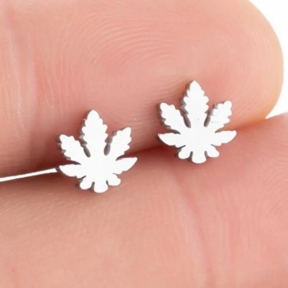 Gold Pot 420 Maple Leaf Earrings